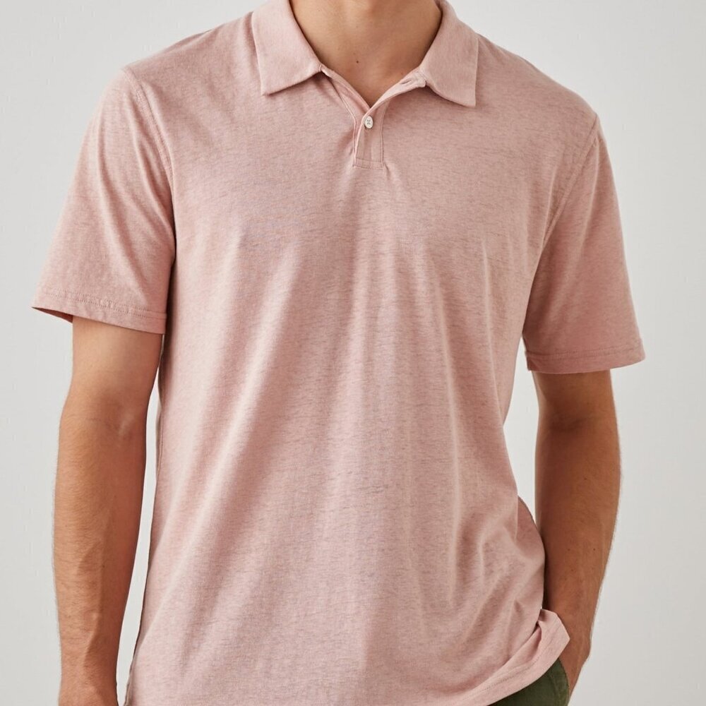 Nwt Rails Men's Levant Flamingo Short Sleeve Pink Polo Shirt Xxl Hemp/Org Cotton